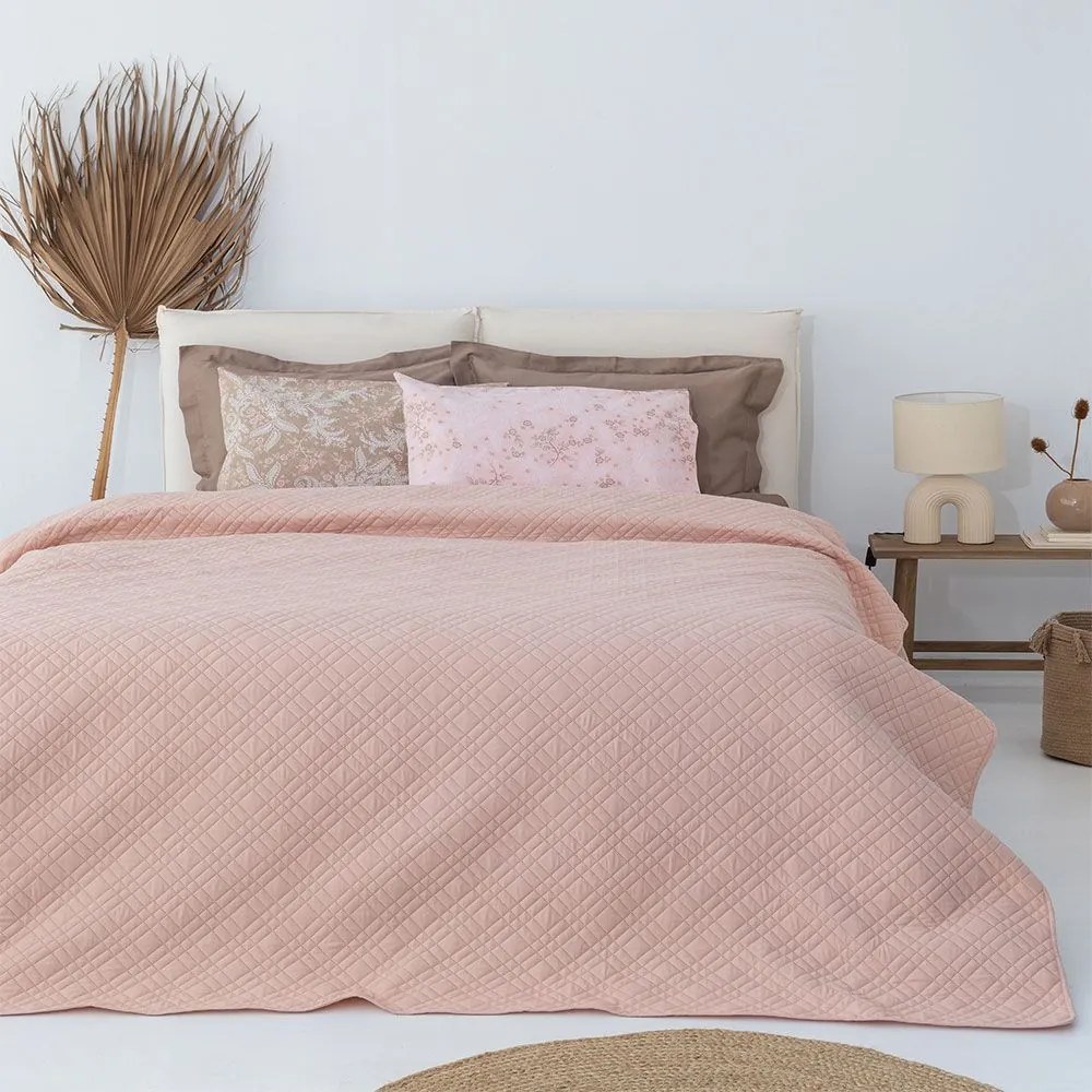 Κουβερλί Pitha Blush Palamaiki Queen Size 220x240cm Microfiber