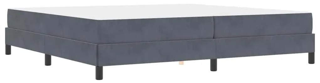 vidaXL Κρεβάτι box spring με στρώμα Σκούρο Γκρι 200 x 200 cm Βελούδο