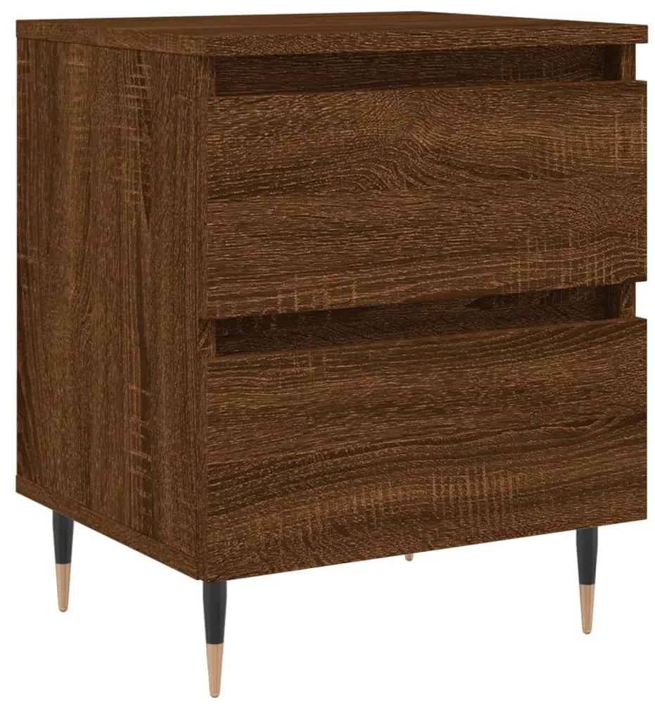 vidaXL Κομοδίνο Καφέ Δρυς 40x35x50 εκ. από Επεξεργασμένο Ξύλο