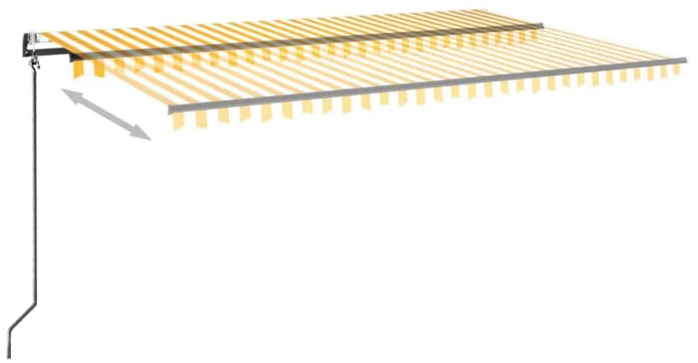vidaXL Τέντα Συρόμενη Αυτόματη Κίτρινο / Λευκό 500x350 εκ.
