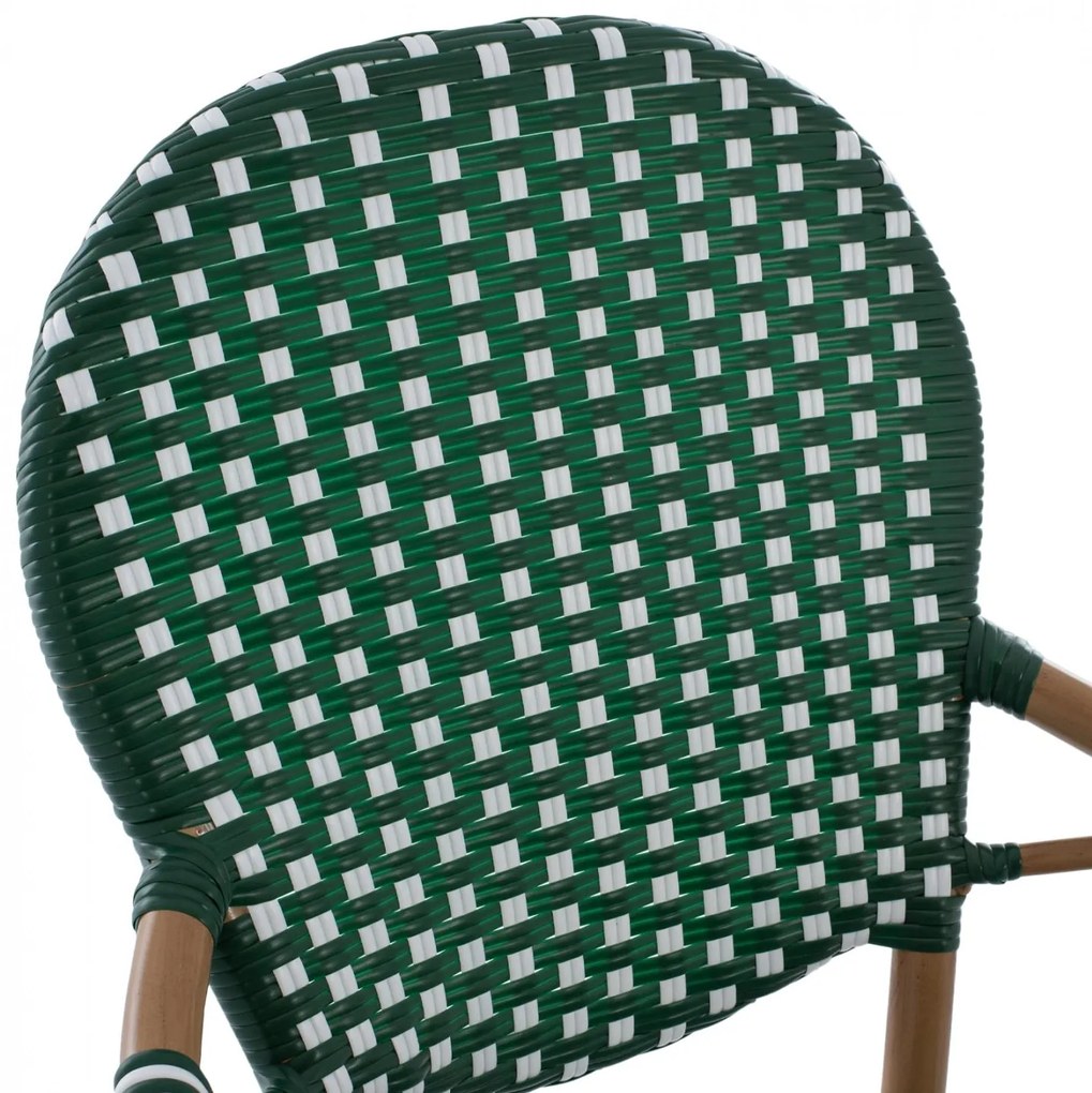 ΣΚΑΜΠΟ ΑΛΟΥΜΙΝΙΟΥ BAMBOO LOOK ΜΕ WICKER ΠΡΑΣΙΝΟ ΛΕΥΚΟ  56x60x126 εκ. 56x60x126 εκ.