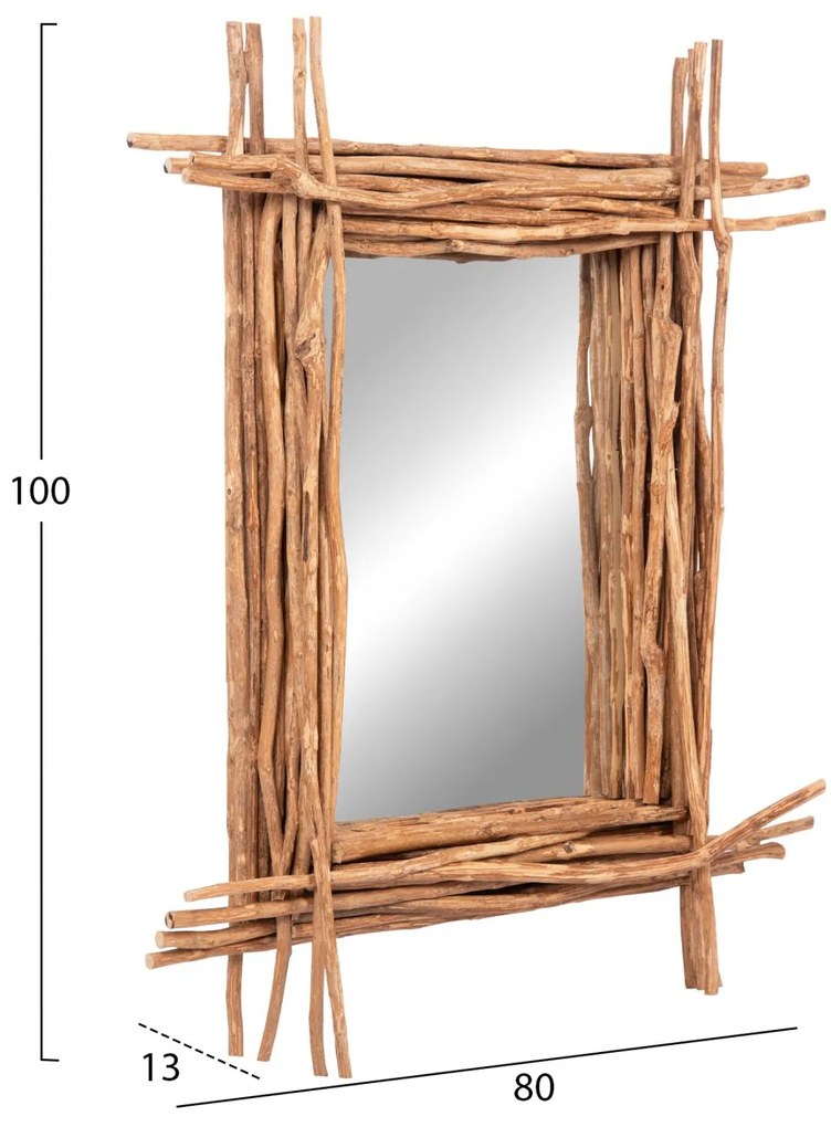 Καθρέπτης Τοίχου TWIGGER C4442 Driftwood Φυσικό 80x15x100Υ εκ. 80x15x100 εκ.