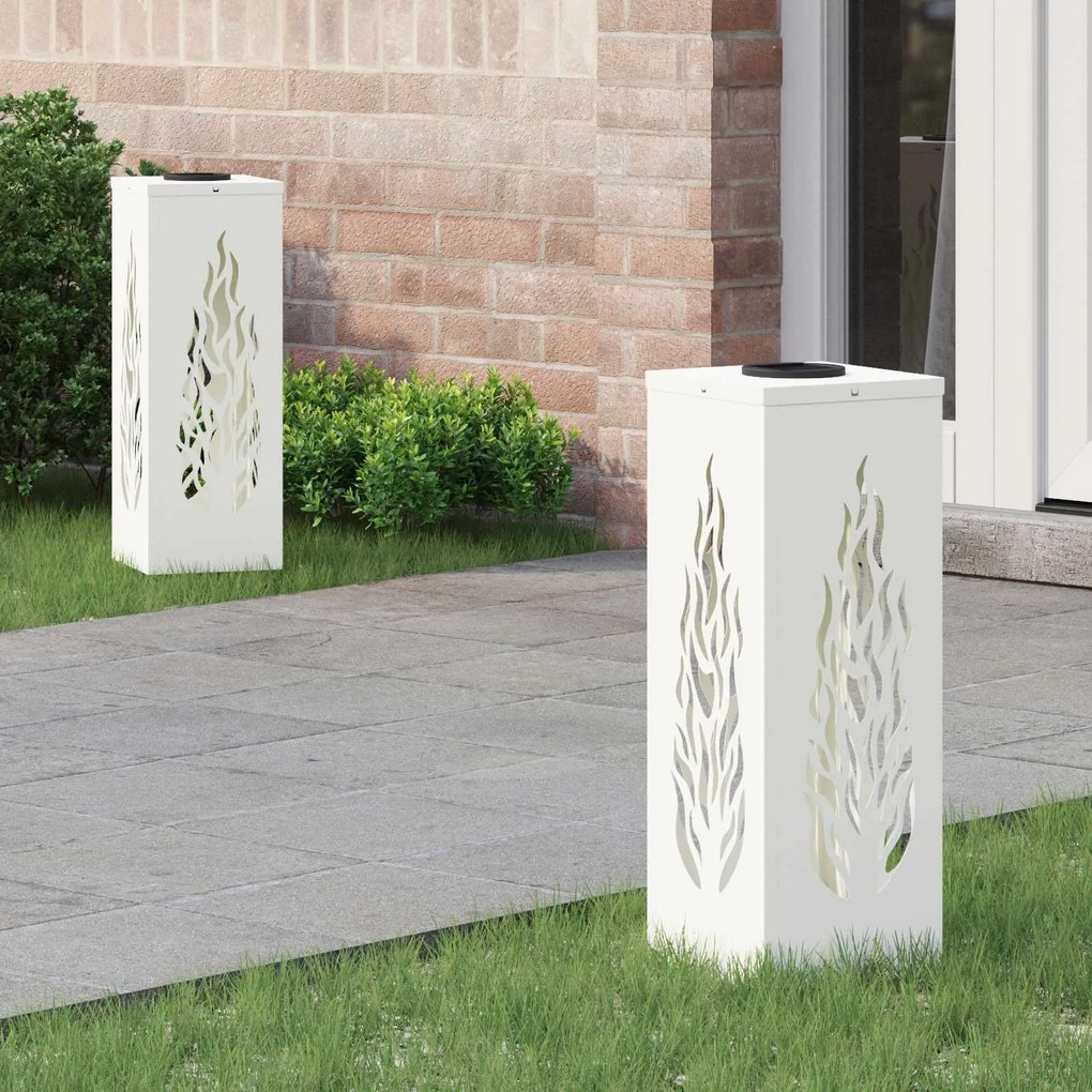 vidaXL Ηλιακό LED Φως Δρόμου 2 pcs Λευκό Κρύο Ρολαρισμένο Χάλυβα