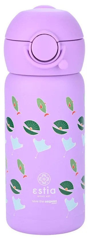 Θερμός Παιδικό Ανοξείδωτο Με Καλαμάκι Ocean Buddies 350ml-7x7x18εκ. Save The Aegean Estia 01-23485