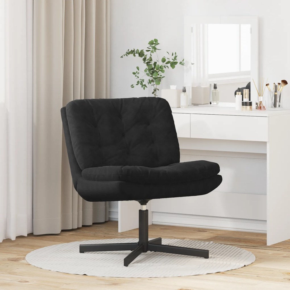 vidaXL Γυριστή Χαλαρωτική Καρέκλα Μαύρο 63 x 75 x 76 εκ Βελούδο