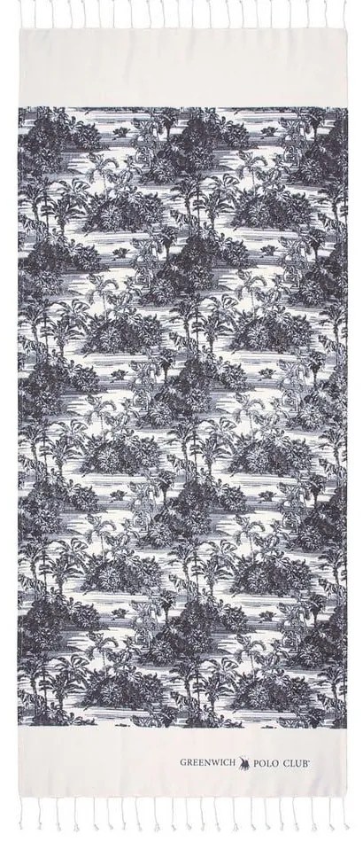 Πετσέτα Θαλάσσης - Παρεό 3669 Ecru-Grey Greenwich Polo Club Θαλάσσης 80x180cm 100% Cotton
