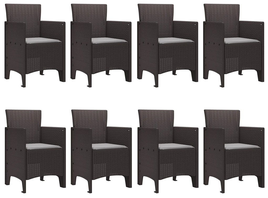 vidaXL Σετ Τραπεζαρίας Κήπου 9 pcs Καφέ 250 x 100 x 73 εκ
