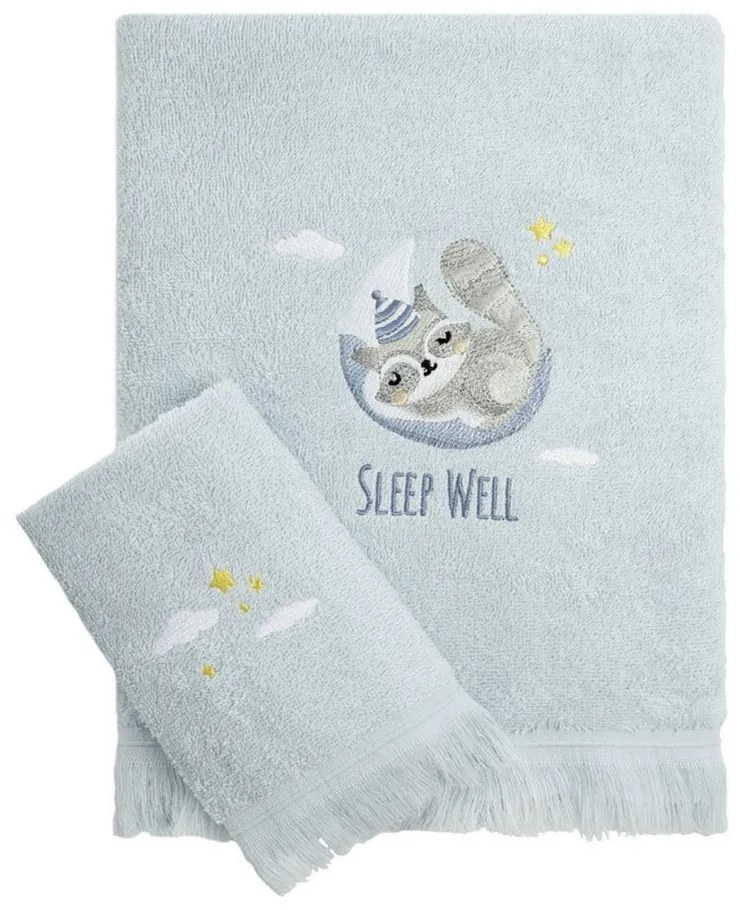 Πετσέτες Παιδικές Sleepy Racoon (Σετ 2τμχ) Ciel Nima Towels Set 70x140cm 100% Βαμβάκι