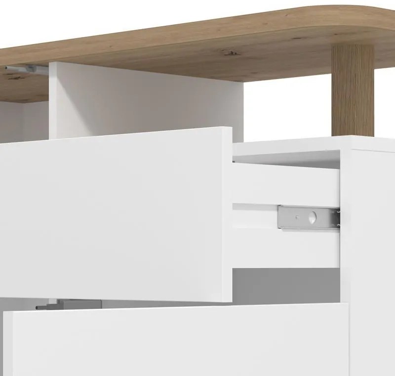 Μπουφές - Κομότα ATERNO 103 2K1F2V Λευκό - Artisan Oak 103x40x94εκ. 103x40x94 εκ.