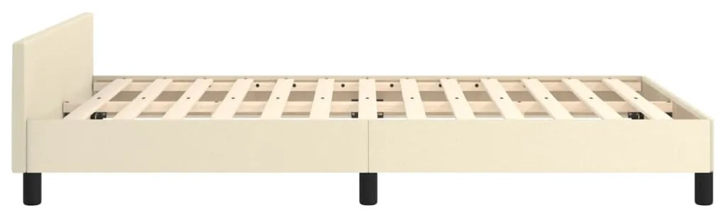 vidaXL Πλαίσιο Κρεβατιού με Κεφαλάρι Κρεμ 120x200 εκ. Συνθετικό Δέρμα