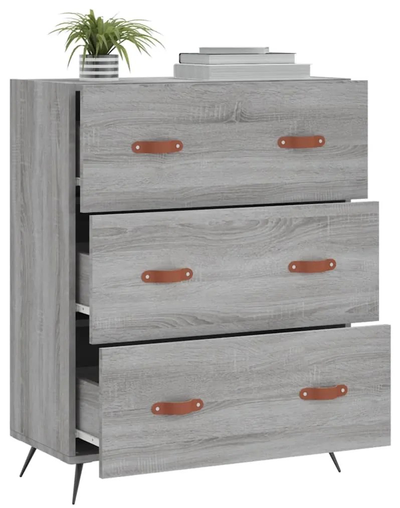 vidaXL Συρταριέρα Γκρι Sonoma 69,5 x 34 x 90 εκ. από Επεξεργ. Ξύλο