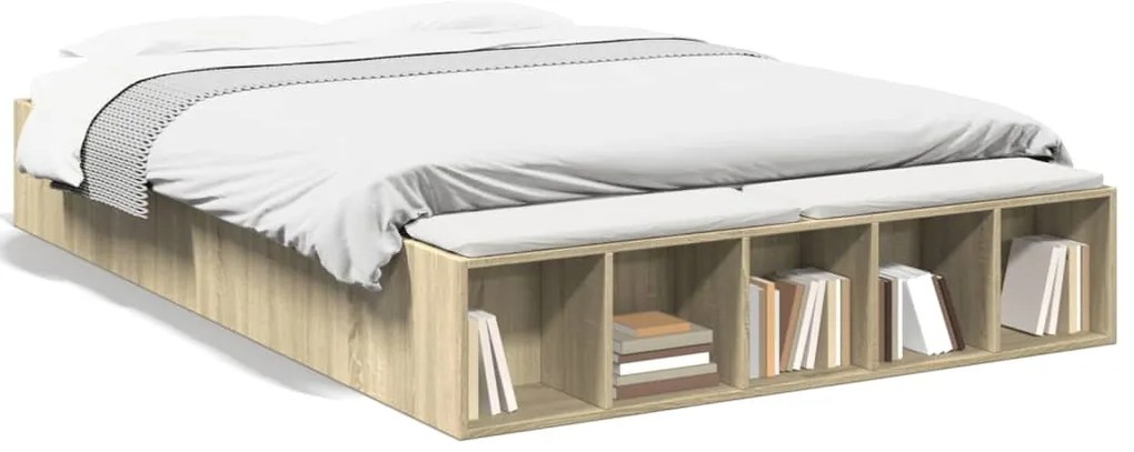 vidaXL Πλαίσιο Κρεβατιού Sonoma Δρυς 160x200 εκ. Επεξεργασμένο Ξύλο