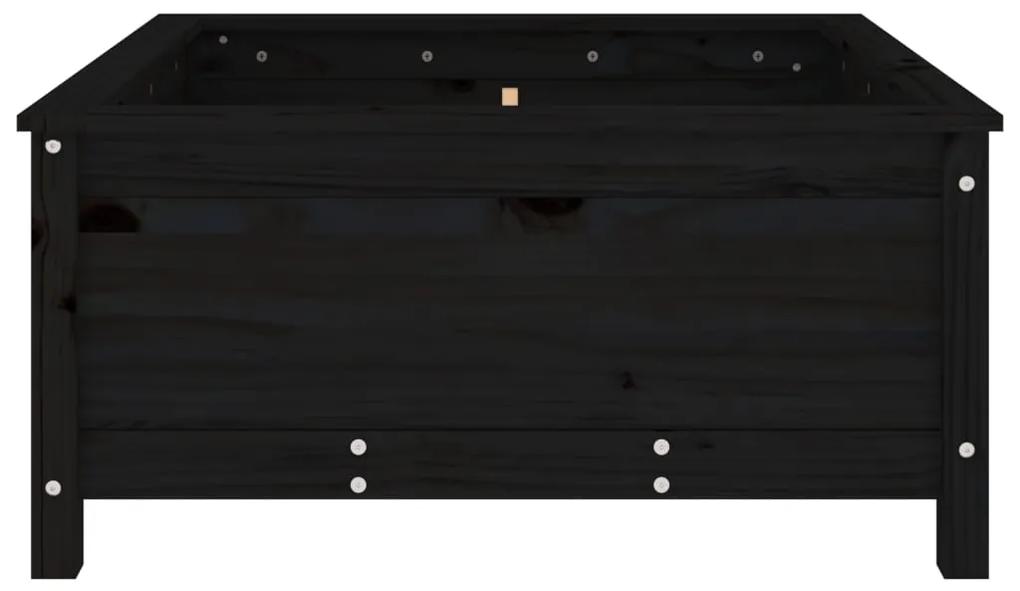 vidaXL Ζαρντινιέρα Μαύρη 82,5 x 82,5 x 39 εκ. από Μασίφ Ξύλο Πεύκου