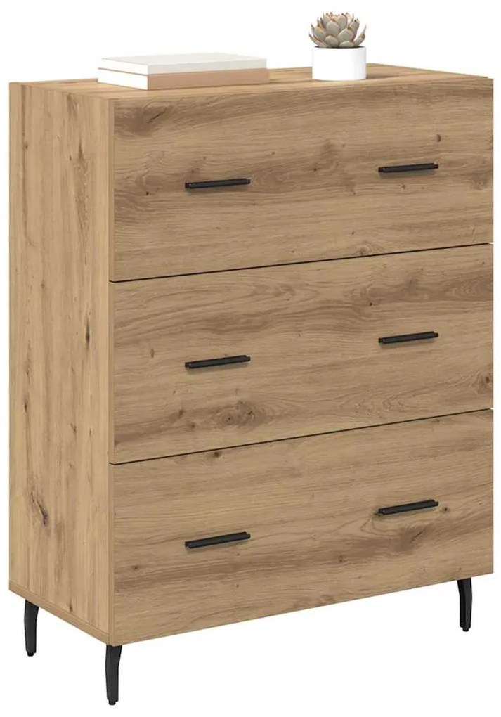 vidaXL Πλαϊνό γραφείο με συρτάρι Artisan Oak 69,5 x 34 x 90 εκ.