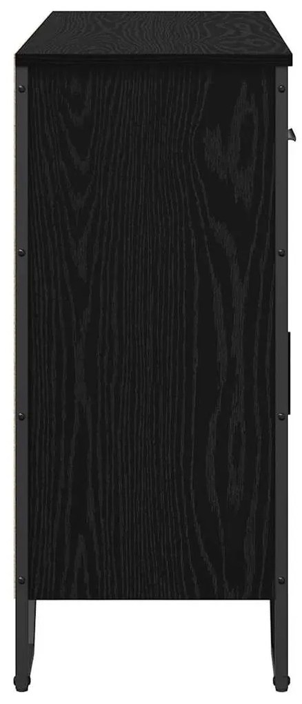 vidaXL Πλαϊνό γραφείο με συρτάρι Μαύρη Οξυά 97 x 32,5 x 74,5 εκ.