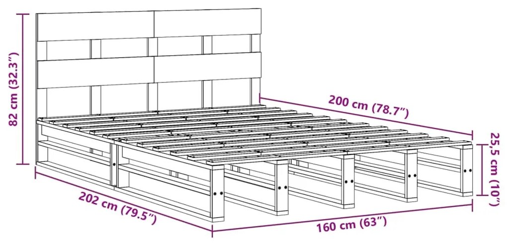 ΣΚΕΛΕΤΟΣ ΚΡΕΒΑΤΙΟΥ ΧΩΡΙΣ ΣΤΡΩΜΑ 160X200 ΕΚ ΜΑΣΙΦ ΞΥΛΟ ΠΕΥΚΟΥ 3302300