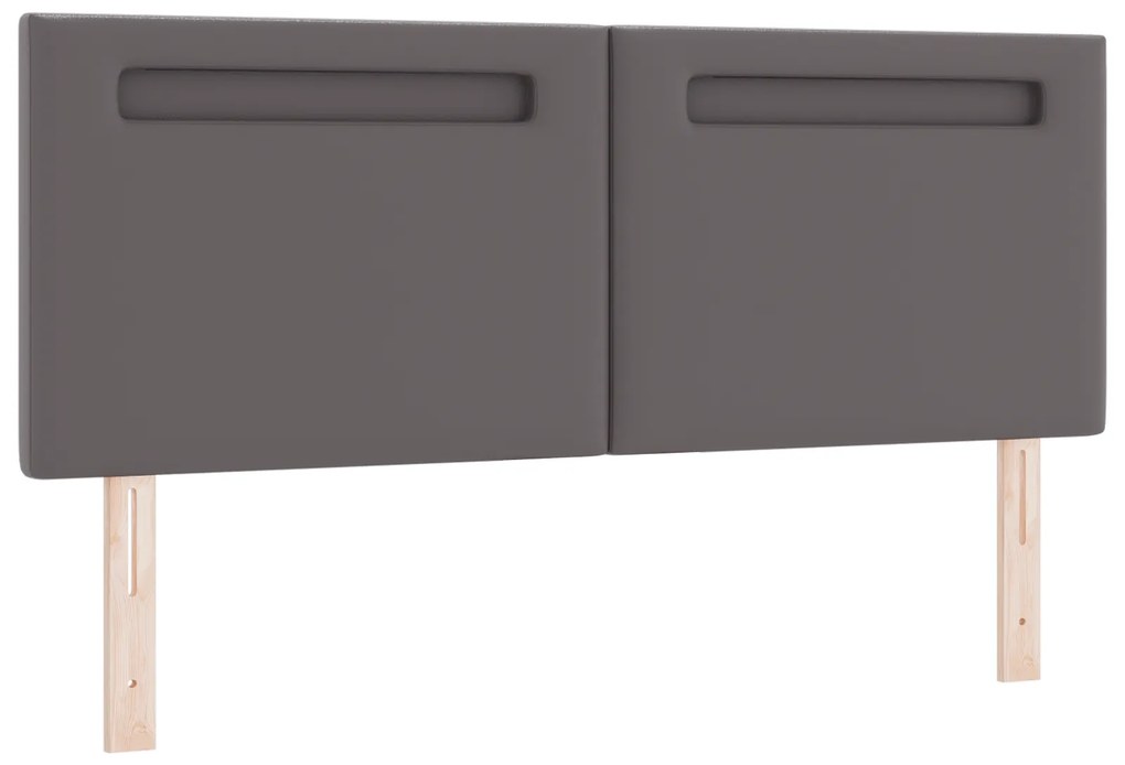 vidaXL Κεφαλάρι Επιτοίχιο με κεφαλάρι Γκρι 144 cm PVC