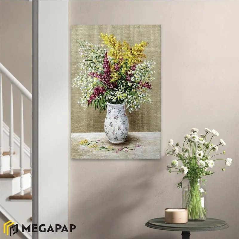 ΠΙΝΑΚΑΣ ΣΕ ΚΑΜΒΑ "FLOWERS IN VASE" MEGAPAP ΨΗΦΙΑΚΗΣ ΕΚΤΥΠΩΣΗΣ 60X90X3ΕΚ.