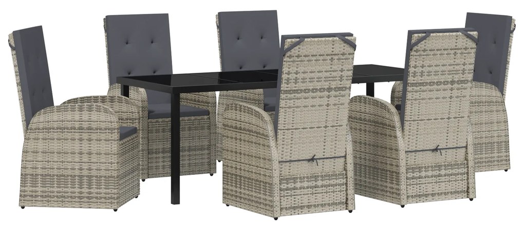 vidaXL Σετ Επίπλων Εξωτερικού Χώρου 7 pcs Γκρι 200 x 80 x 73 εκ