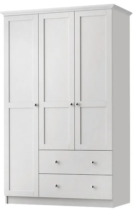 Megapap Ντουλάπα Ρούχων Emily Τρίφυλλη Λευκό 105x50x210εκ.