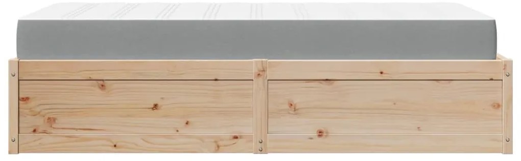 vidaXL Κρεβάτι με Στρώμα 100x200 εκ Μασίφ Ξύλο Πεύκου