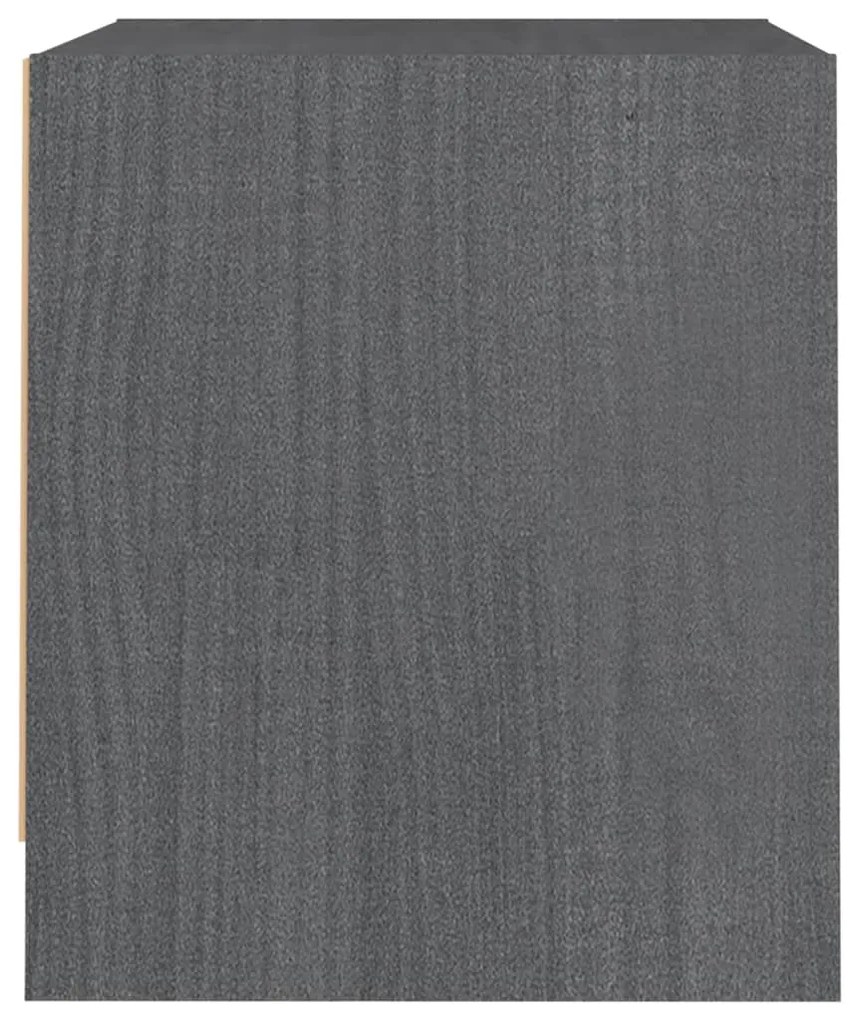 vidaXL Κομοδίνα 2 τεμ. Γκρι 40 x 30,5 x 35,5 εκ. από Μασίφ Ξύλο Πεύκου