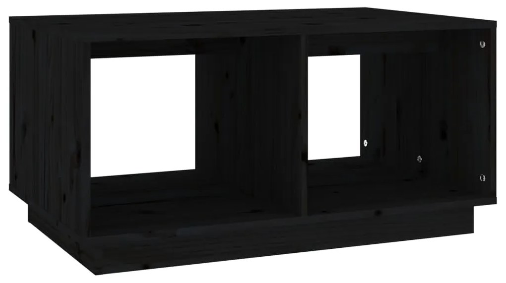 vidaXL Τραπεζάκι Σαλονιού Μαύρο 80x50x40εκ. από Μασίφ Ξύλο Πεύκου