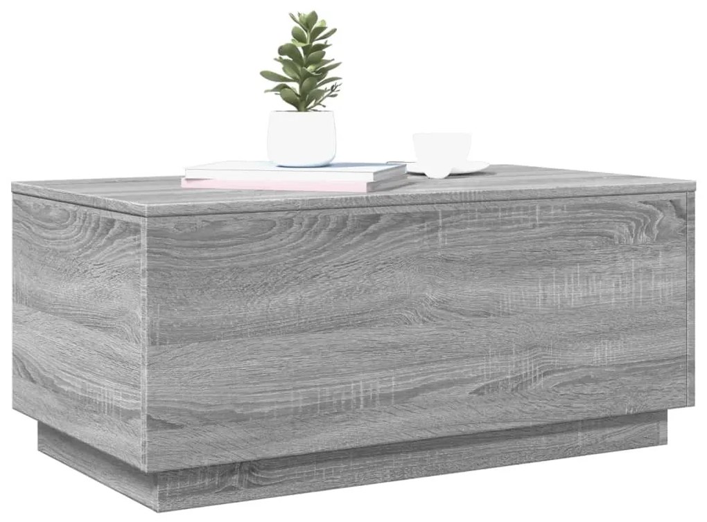 vidaXL Τραπεζάκι Σαλονιού με LED Γκρι Sonoma 90 x 50 x 40 εκ.