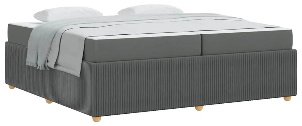 vidaXL Σκελετός Κρεβατιού Άλλο Σκούρο γκρι 200 x 200 cm ύφασμα