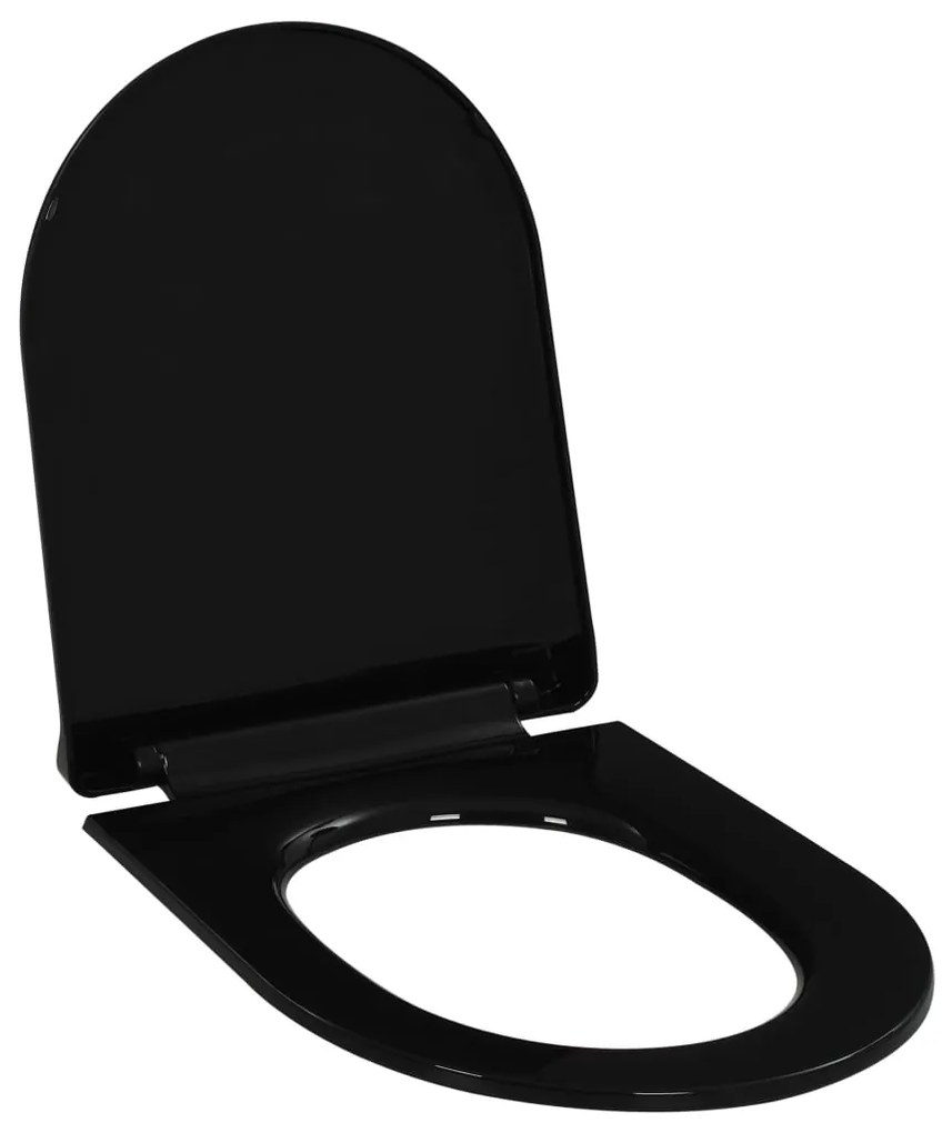 vidaXL Κάλυμμα Λεκάνης με Soft Close &amp; Quick Release Μαύρο