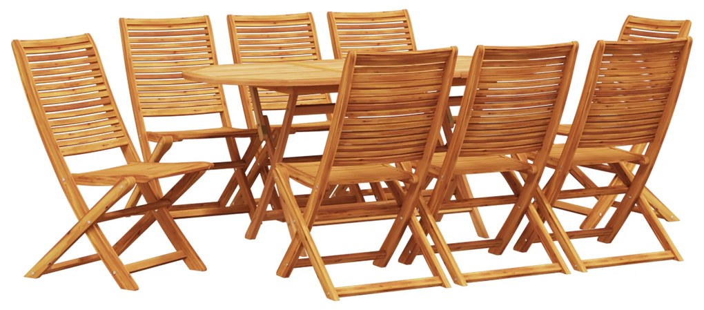 vidaXL Σετ Φαγητού Κήπου 9 pcs Καστανό Large Μασίφ ξύλο ακακίας