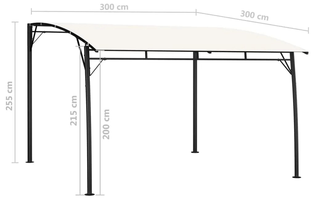 Τεντοπέργκολα Κήπου Κρεμ 3 x 3 x 2,55 μ. - Κρεμ