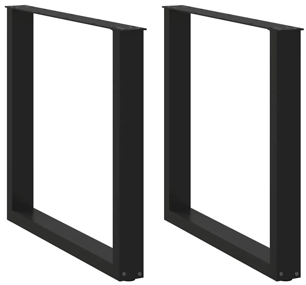 vidaXL Πόδια Τραπεζαρίας σε Σχήμα U 2 τεμ. Μαύρο 80x(72-73) εκ. Ατσάλι