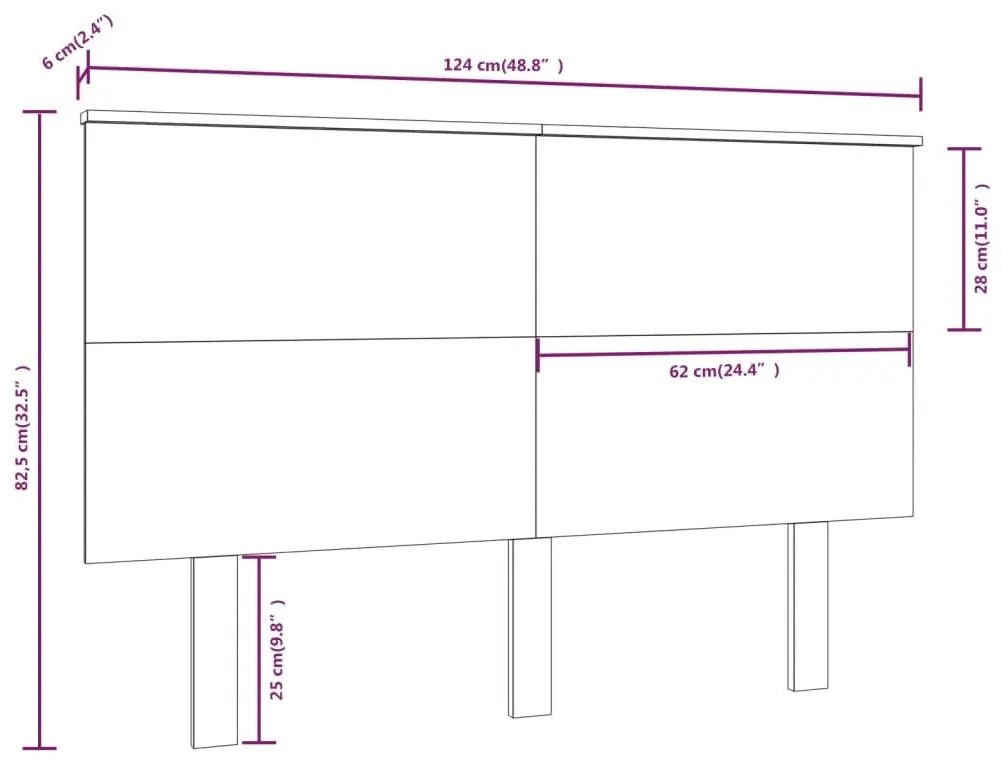 Κεφαλάρι Κρεβατιού 124x6x82,5 εκ. από Μασίφ Ξύλο Πεύκου - Καφέ