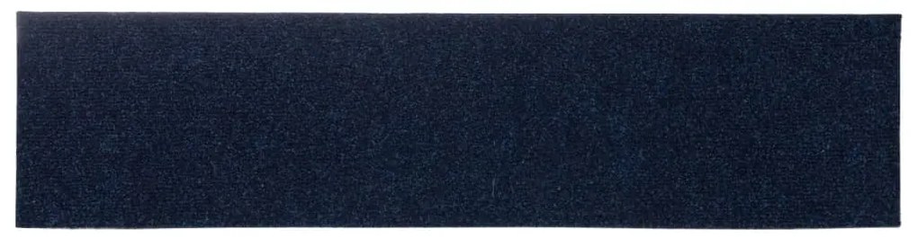vidaXL Πατάκια Σκαλιών Αυτοκόλλητα 15 τεμ. 76x20 εκ. Μπλε Ορθογώνια