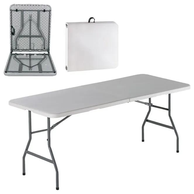 BLOW Τραπέζι  Συνεδρίου - Catering Πτυσσόμενο (Βαλίτσα), HDPE Άσπρο, Μέταλλο Βαφή Γκρι  180x74x74cm [-Άσπρο/Γκρι-] [-Μέταλλο/PP - ABS - Polywood-] ΕΟ179