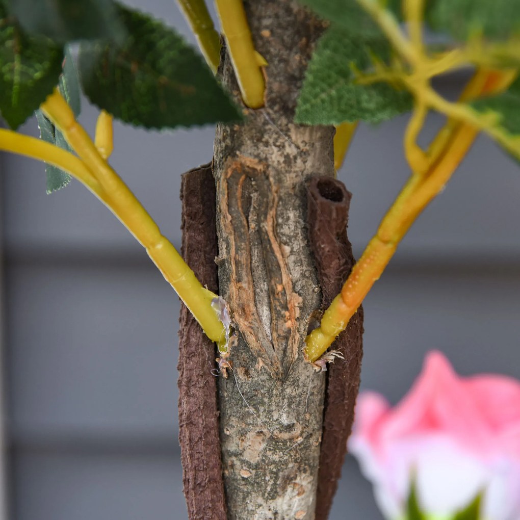 Outsunny Τεχνητό δέντρο, Τεχνητό φυτό σε τσιμεντένια γλάστρα, Τεχνητό φυτό