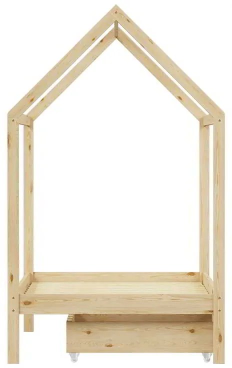 Παιδικό κρεβάτι Mellin τ.Montessori με 2 συρτάρια pakoworld ξύλο πεύκου σε φυσική απόχρωση 90x190εκ