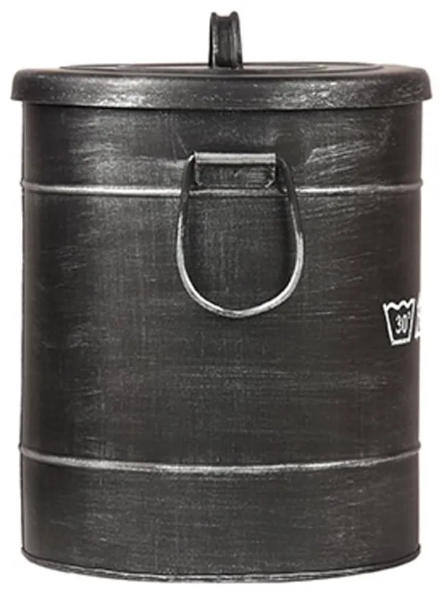 LABEL51 Καλάθι Απλύτων Χρώμα Αντικέ Μαύρο 26 x 26 x 33 εκ. S