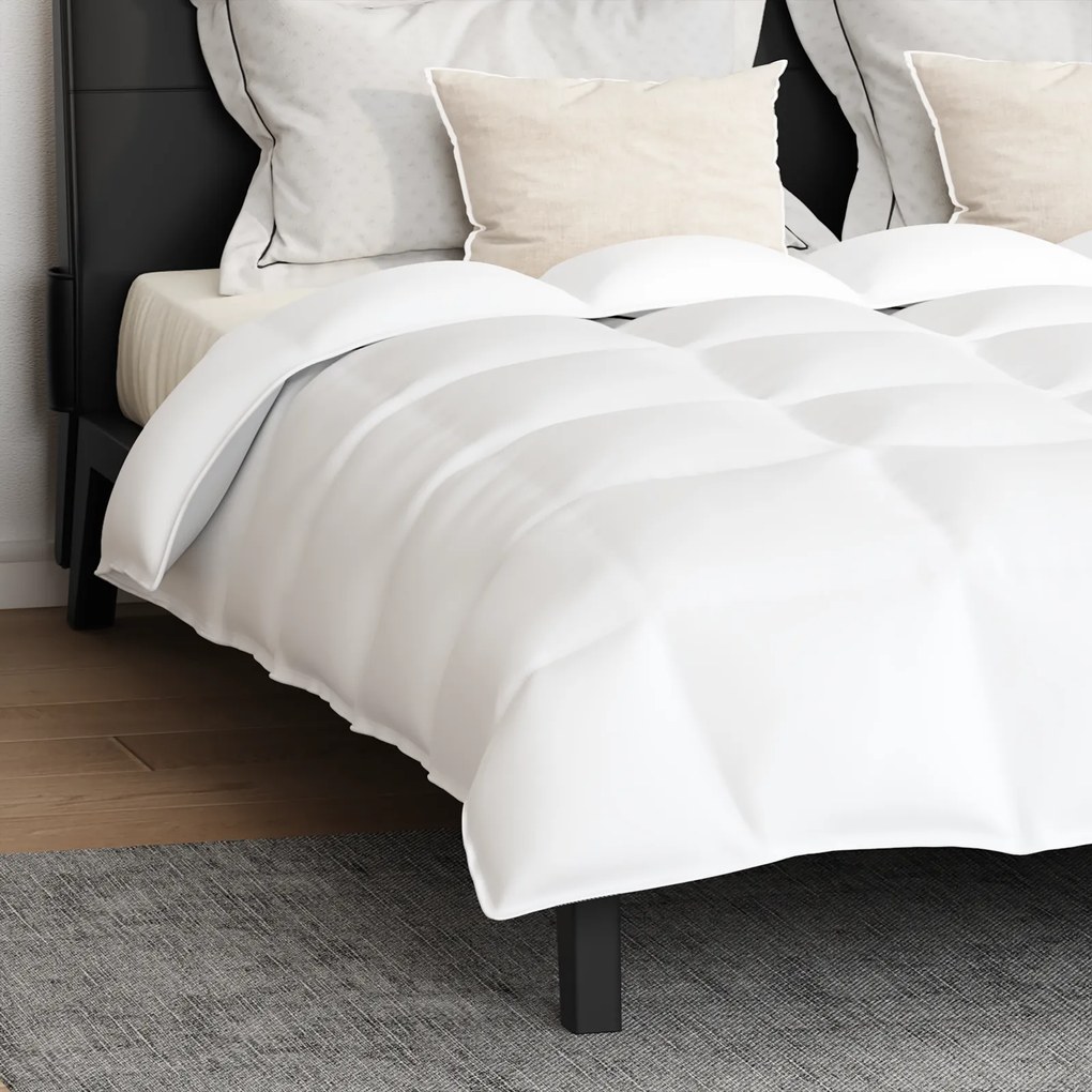 vidaXL Πάπλωμα Άλλο με μαξιλάρι 3 pcs Λευκό 240 x 200 εκ. Πούπουλο