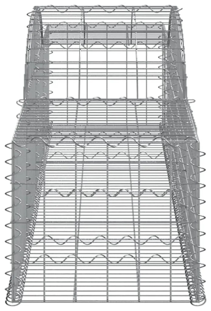 Συρματοκιβώτια Τοξωτά 10 τεμ. 300x50x40/60 εκ. Γαλβαν. Ατσάλι - Ασήμι