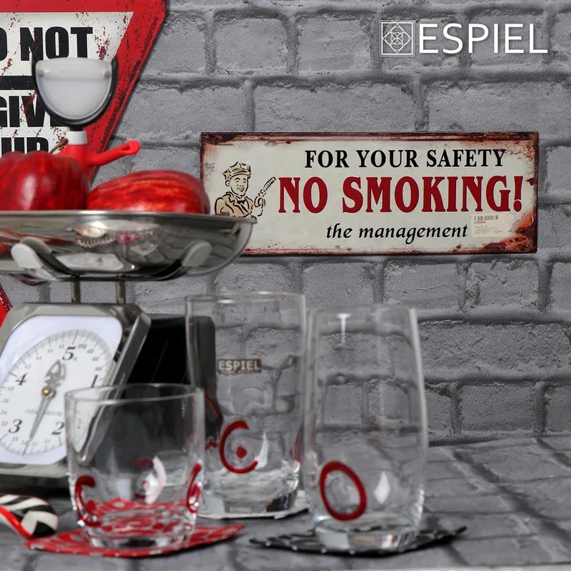 ΤΑΜΠΕΛΑ &quot;NO SMOKING&quot; 13x36 CM ΣΕΤ 6 τμχ - Espiel