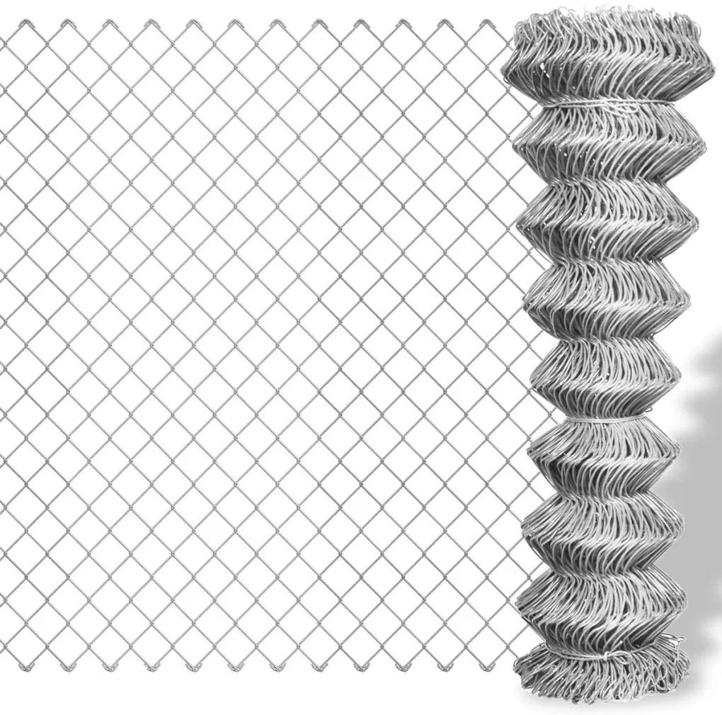 vidaXL Συρματόπλεγμα Περίφραξης Ασημί 15 x 0,8 μ. Γαλβανισμένο Ατσάλι