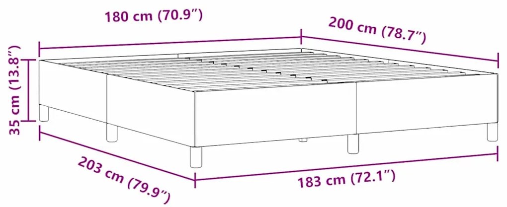 vidaXL Σκελετός Κρεβατιού Γκρι Πράσινο 180 x 200 cm Βελούδο