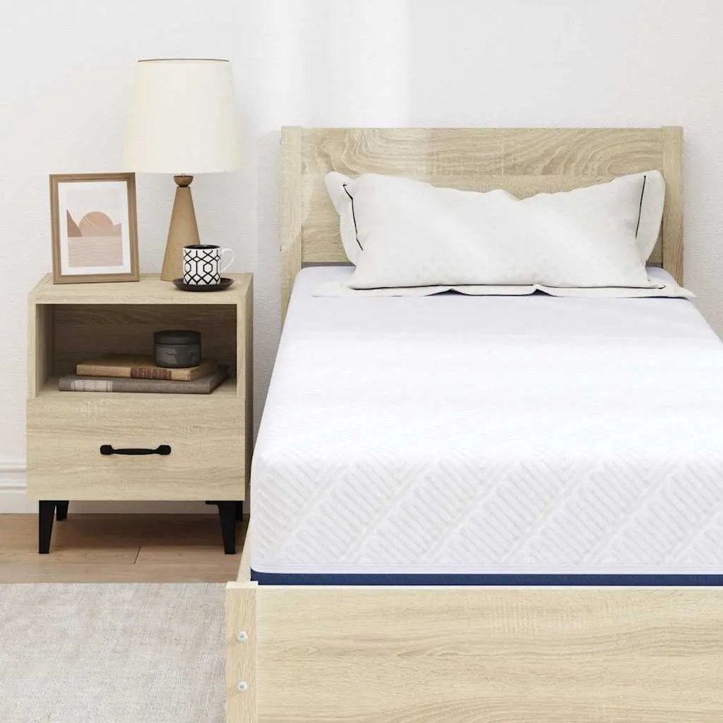 vidaXL Στρώμα Λευκό και Μπλε 80 x 200 cm Αφρός Εμποτισμένος με Gel