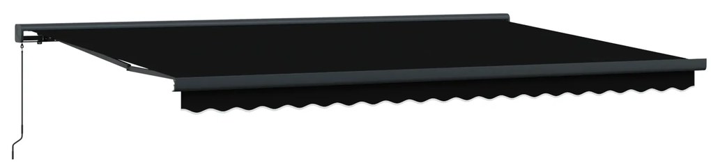 vidaXL Χειροκίνητη Ανασυρόμενη Τέντα Μαύρη 500x300 cm