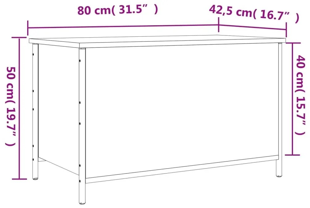 Παγκάκι Αποθήκευσης Καπνιστή Δρυς 80x42,5x50 εκ. από Επεξ. Ξύλο - Καφέ