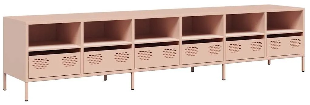 ντουλάπι τηλεόρασης vidaXL Ροζ 202x39x43,5 cm Ατσάλι ψυχρής έλασης