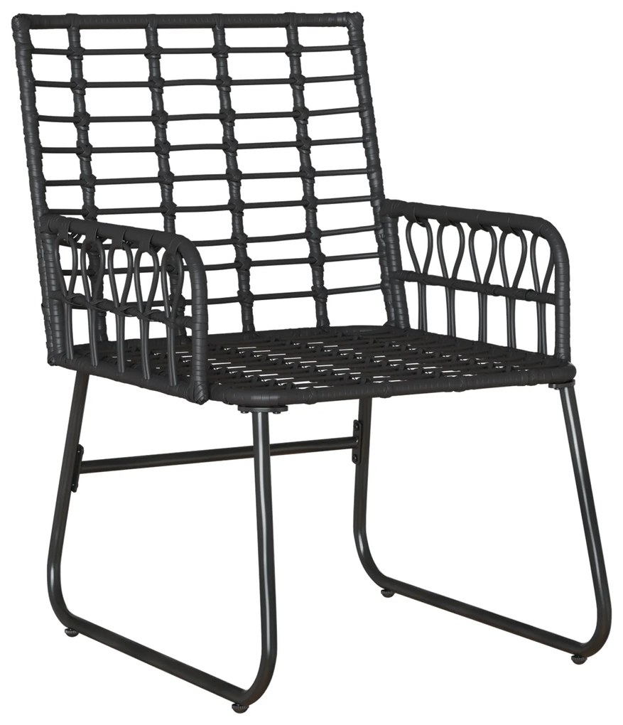 vidaXL Σέτ φαγητού για κήπο 3 pcs Μαύρο, Ανθρακί 35 x 35 x 45 εκ