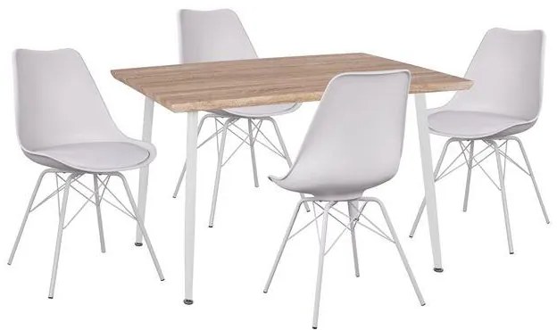 Σετ τραπεζαρίας C11023.31 5τμχ. με Τραπέζι Sonama 120x70x76.5εκ. & Καρέκλες Vegas Λευκές